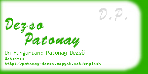 dezso patonay business card